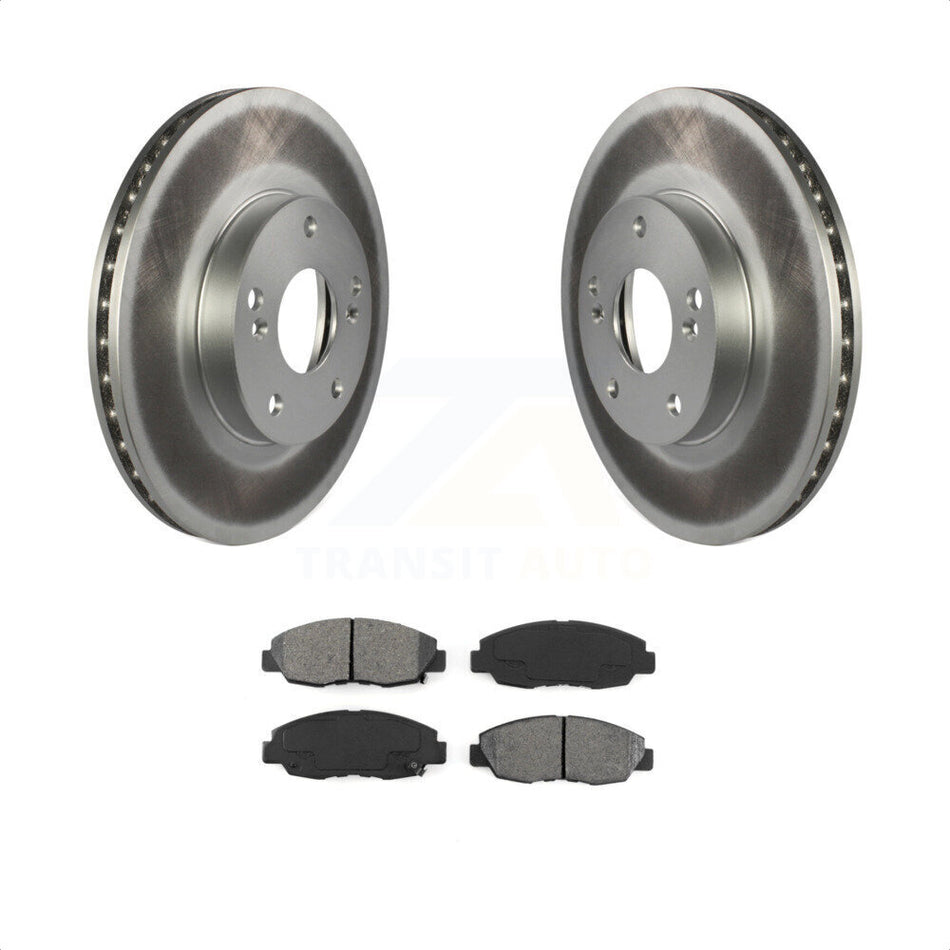 Front Coated Disc Brake Rotors And Semi-Metallic Pads Kit For 2014-2015 Honda Civic Touring KGS-100204 by Transit Auto