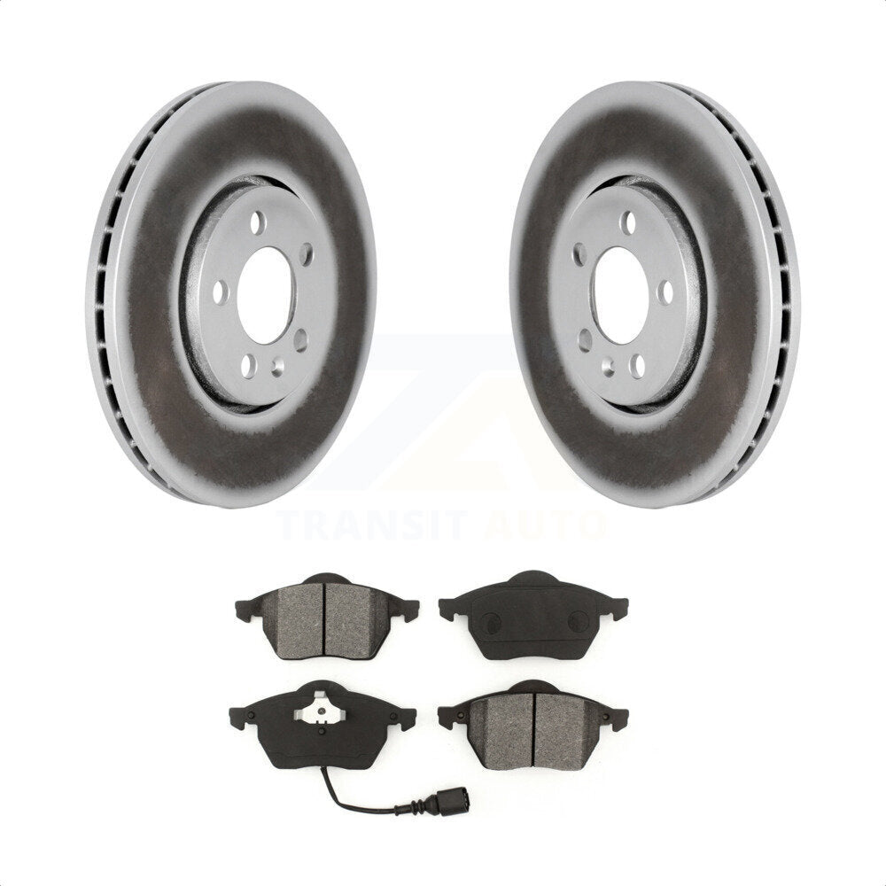 Front Coated Disc Brake Rotors And Semi-Metallic Pads Kit For Volkswagen Jetta Beetle Golf KGS-100222 by Transit Auto