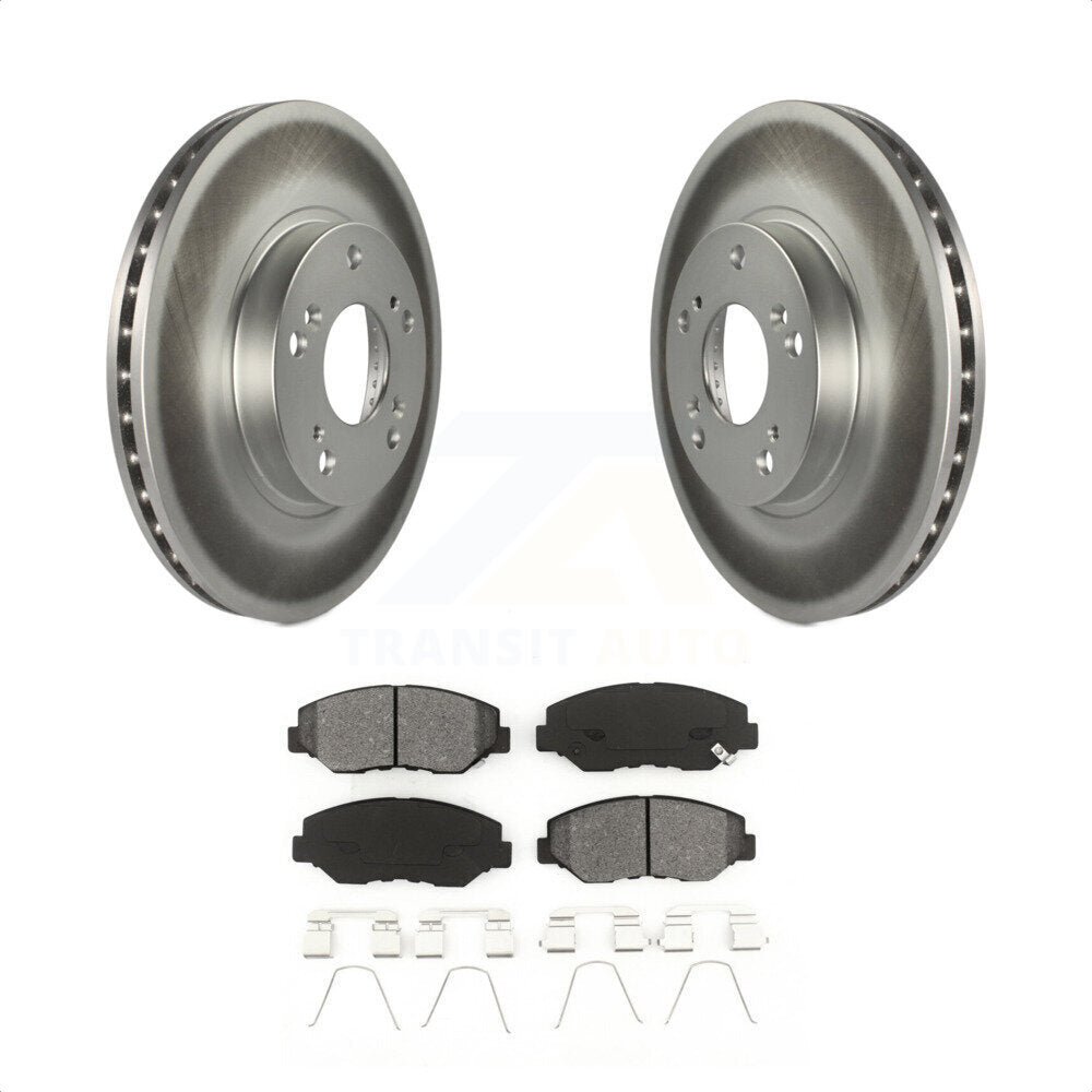 Front Coated Disc Brake Rotors And Semi-Metallic Pads Kit For 2002-2004 Honda CR-V KGS-100258 by Transit Auto