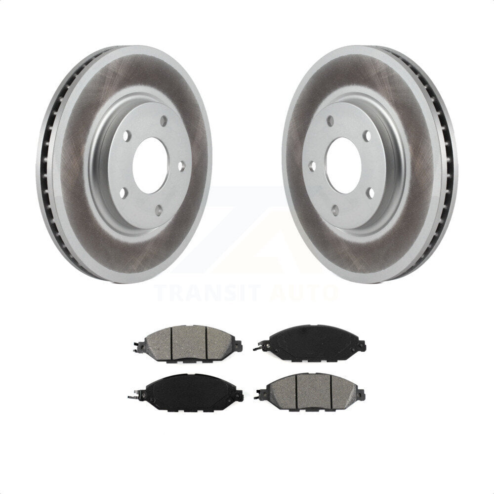 Front Coated Disc Brake Rotors And Semi-Metallic Pads Kit For 2016 Nissan Pathfinder From 11 15 KGS-100276 by Transit Auto