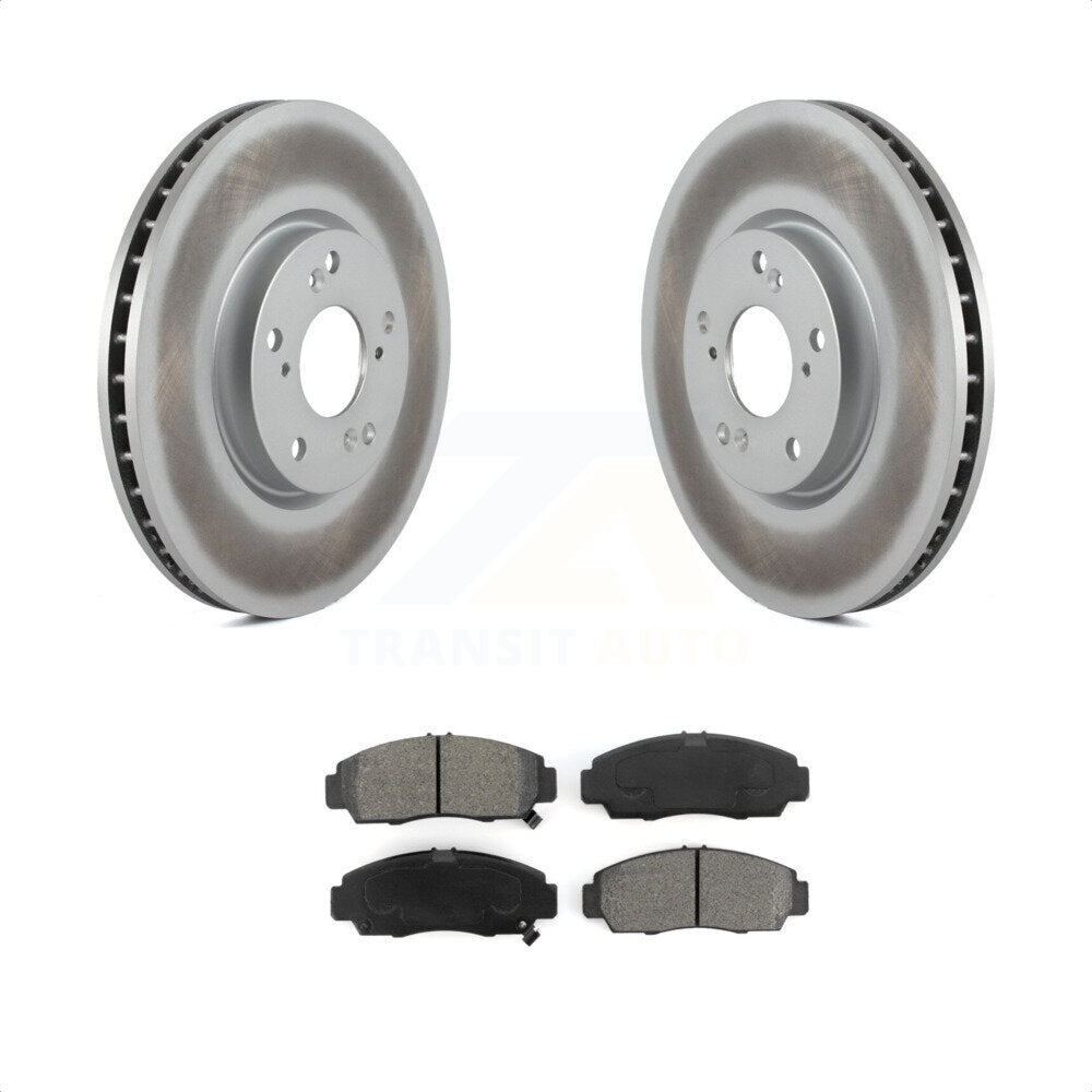 Front Coated Disc Brake Rotors And Semi-Metallic Pads Kit For 2004-2005 Acura TL Automatic transmission KGS-100291 by Transit Auto