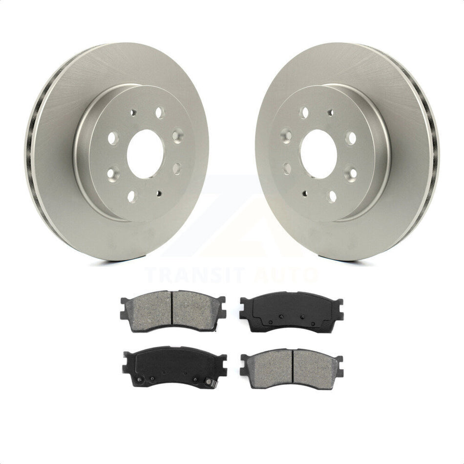 Front Coated Disc Brake Rotors And Semi-Metallic Pads Kit For 2003-2005 Kia Rio KGS-100294 by Transit Auto