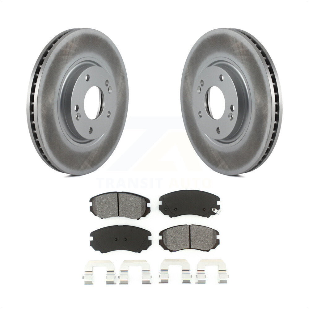 Front Coated Disc Brake Rotors And Semi-Metallic Pads Kit For Hyundai Azera Kia Amanti KGS-100298 by Transit Auto