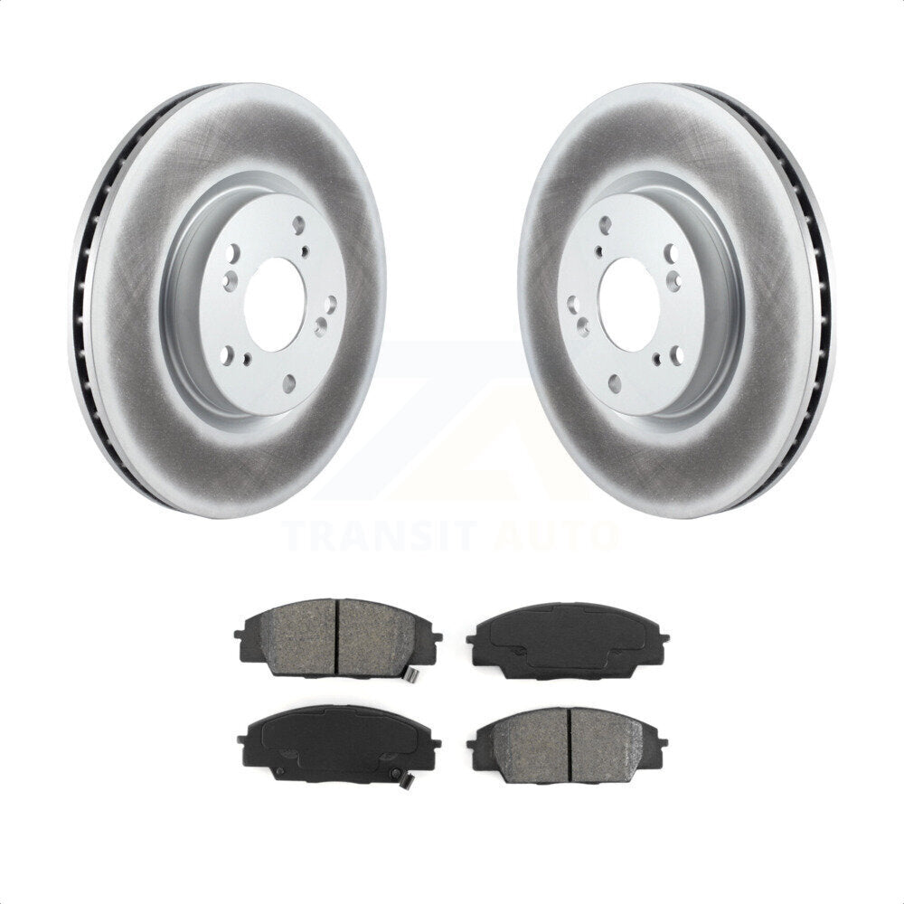 Front Coated Disc Brake Rotors And Semi-Metallic Pads Kit For Honda Civic Acura RSX CSX KGS-100307 by Transit Auto