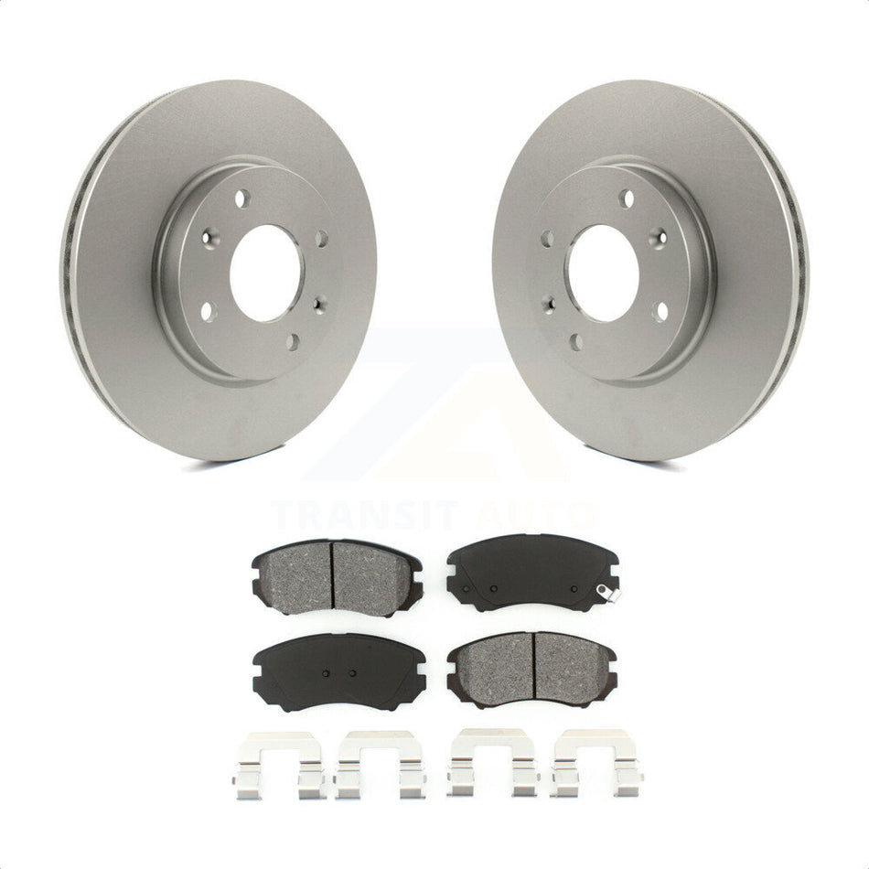 Front Coated Disc Brake Rotors And Semi-Metallic Pads Kit For Hyundai Sonata Kia Optima Magentis KGS-100311 by Transit Auto