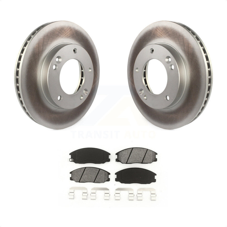 Front Coated Disc Brake Rotors And Semi-Metallic Pads Kit For 2003-2006 Kia Sorento KGS-100312 by Transit Auto