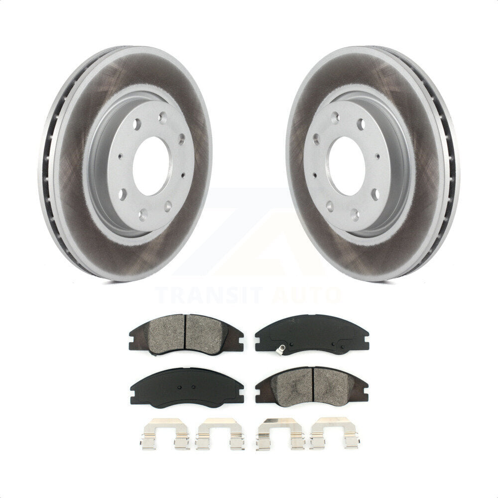 Front Coated Disc Brake Rotors And Semi-Metallic Pads Kit For Kia Spectra Spectra5 KGS-100332 by Transit Auto