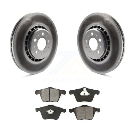 Front Coated Disc Brake Rotors And Semi-Metallic Pads Kit For 2003-2014 Volvo XC90 With 336mm Diameter Rotor KGS-100336 by Transit Auto