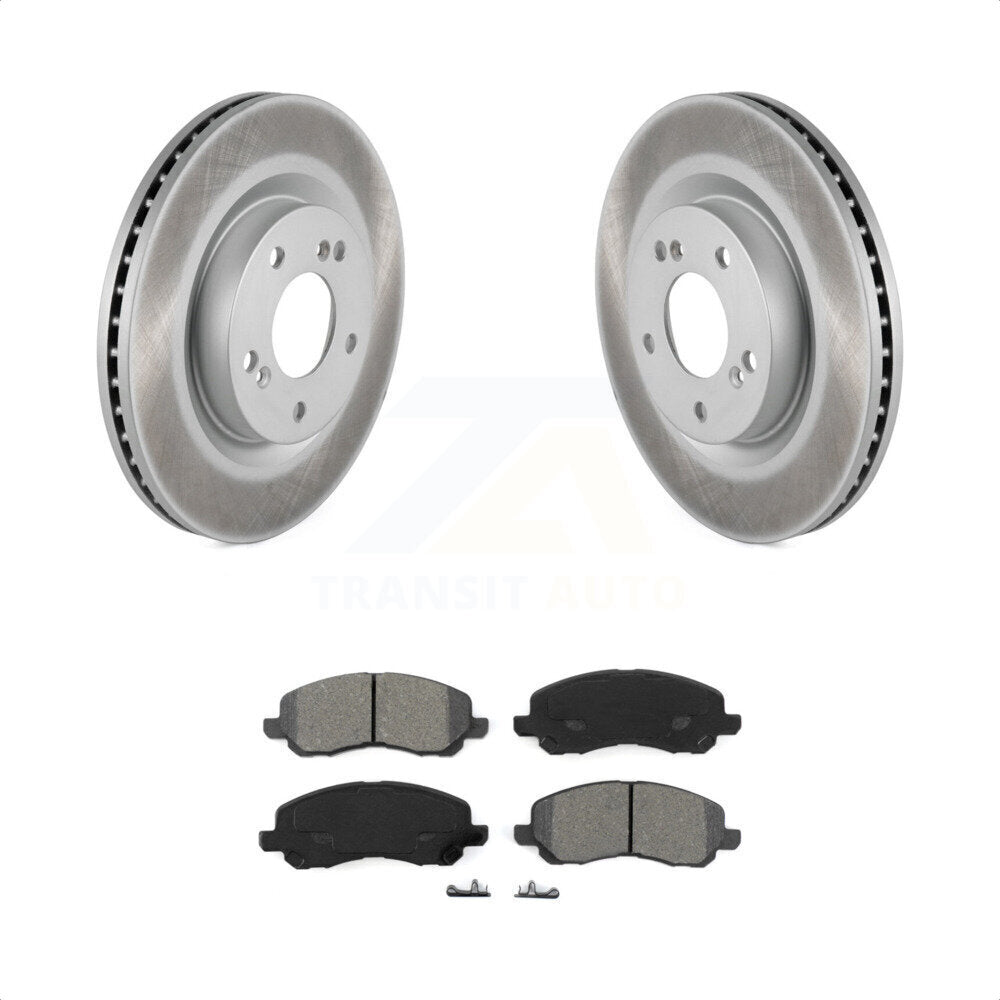 Front Coated Disc Brake Rotors And Semi-Metallic Pads Kit For Mitsubishi Galant Eclipse KGS-100341 by Transit Auto