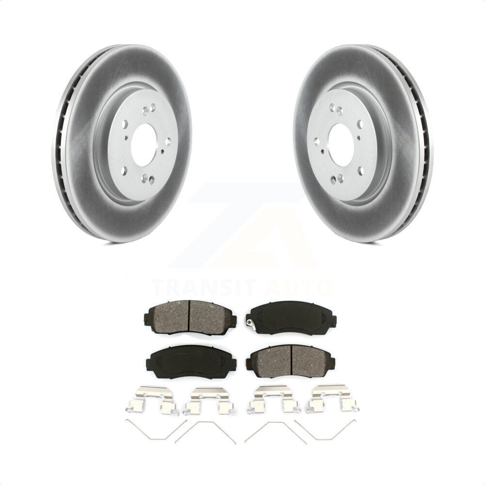 Front Coated Disc Brake Rotors And Semi-Metallic Pads Kit For Honda CR-V Crosstour Accord KGS-100367 by Transit Auto