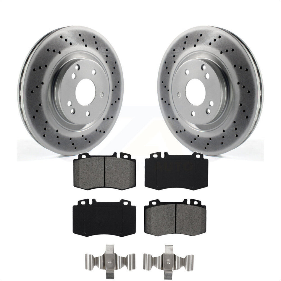 Front Coated Disc Brake Rotors And Semi-Metallic Pads Kit For Mercedes-Benz C230 C320 SLK350 KGS-100369 by Transit Auto