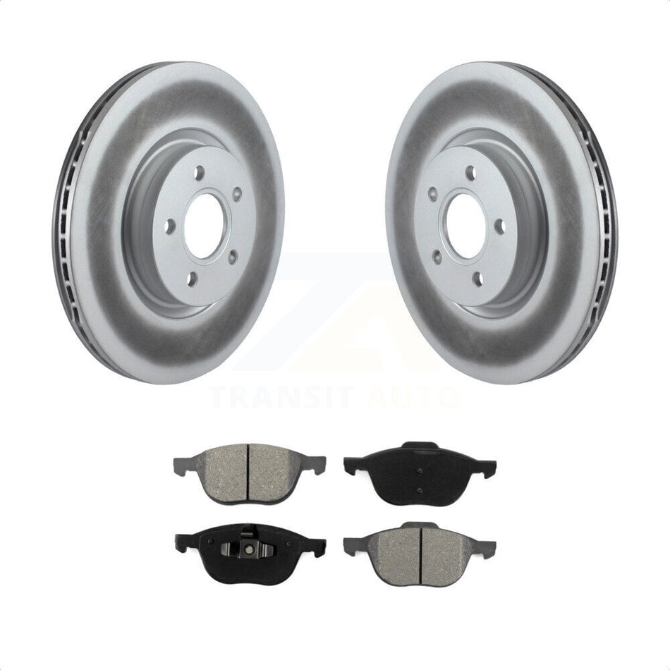 Front Coated Disc Brake Rotors And Semi-Metallic Pads Kit For 2014 Ford Connect 104.8" wheel base KGS-100375 by Transit Auto