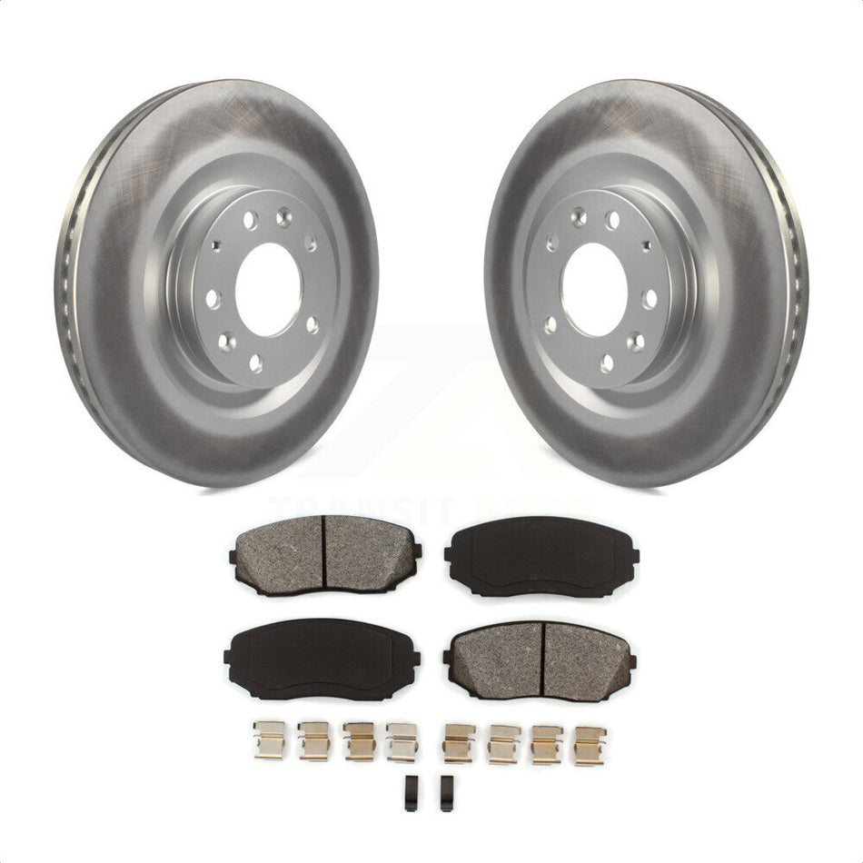 Front Coated Disc Brake Rotors And Semi-Metallic Pads Kit For 2007-2015 Mazda CX-9 KGS-100385 by Transit Auto