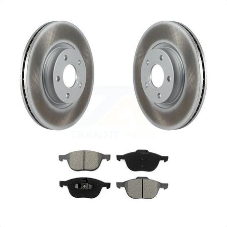 Front Coated Disc Brake Rotors And Semi-Metallic Pads Kit For Ford Escape Volvo C-Max S40 C70 C30 V50 KGS-100391 by Transit Auto