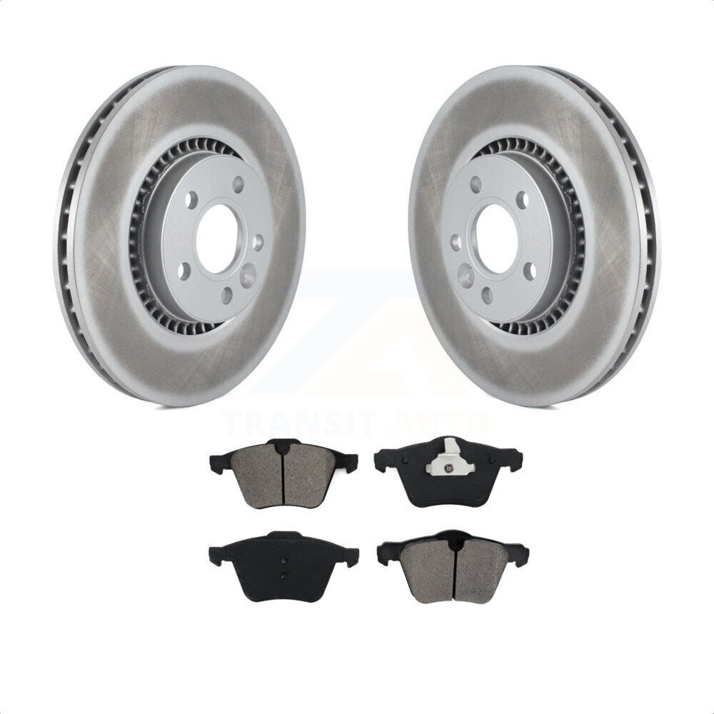 Front Coated Disc Brake Rotors And Semi-Metallic Pads Kit For Volvo S60 XC70 S80 V60 Cross Country V70 KGS-100403 by Transit Auto