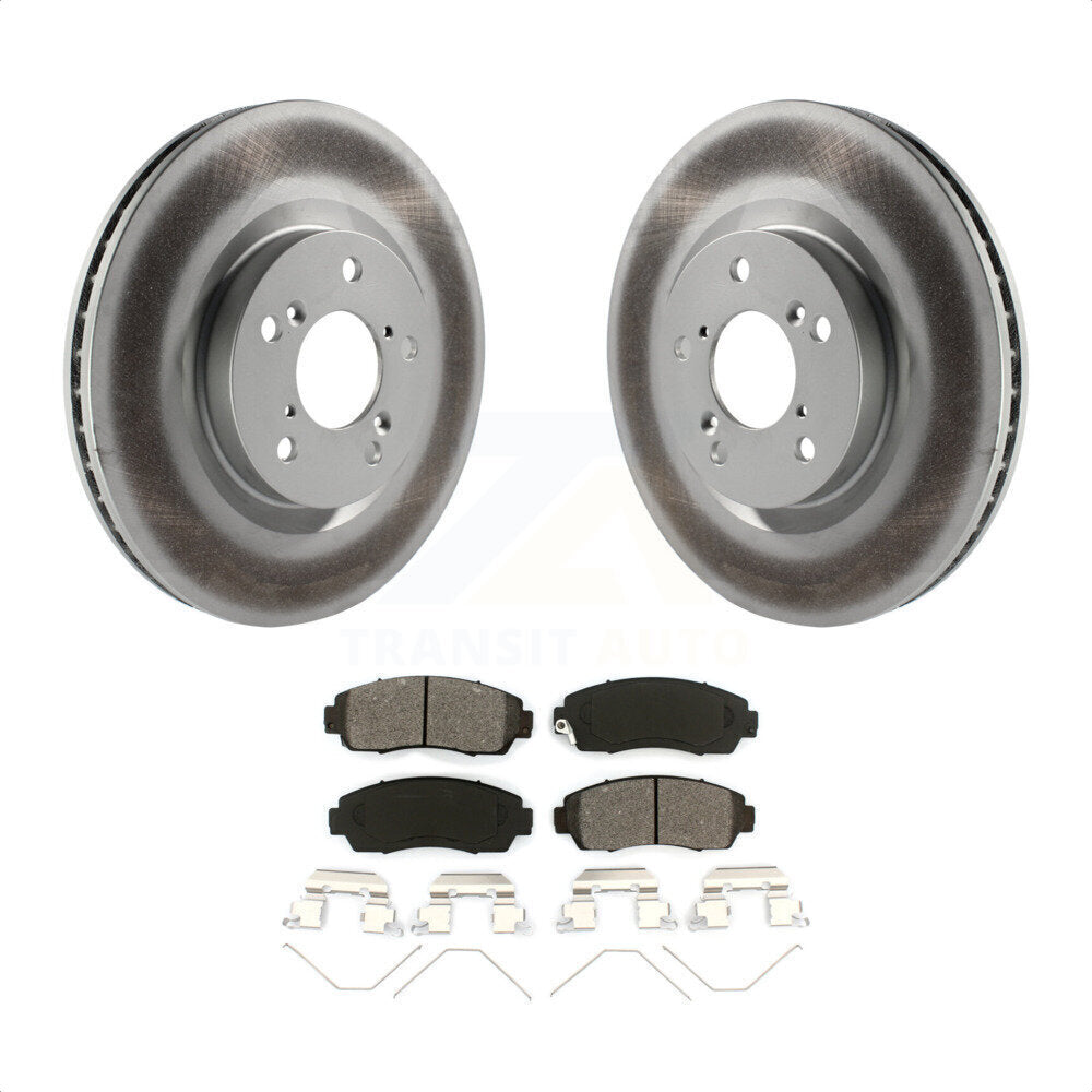 Front Coated Disc Brake Rotors And Semi-Metallic Pads Kit For 2011-2014 Honda Odyssey KGS-100423 by Transit Auto