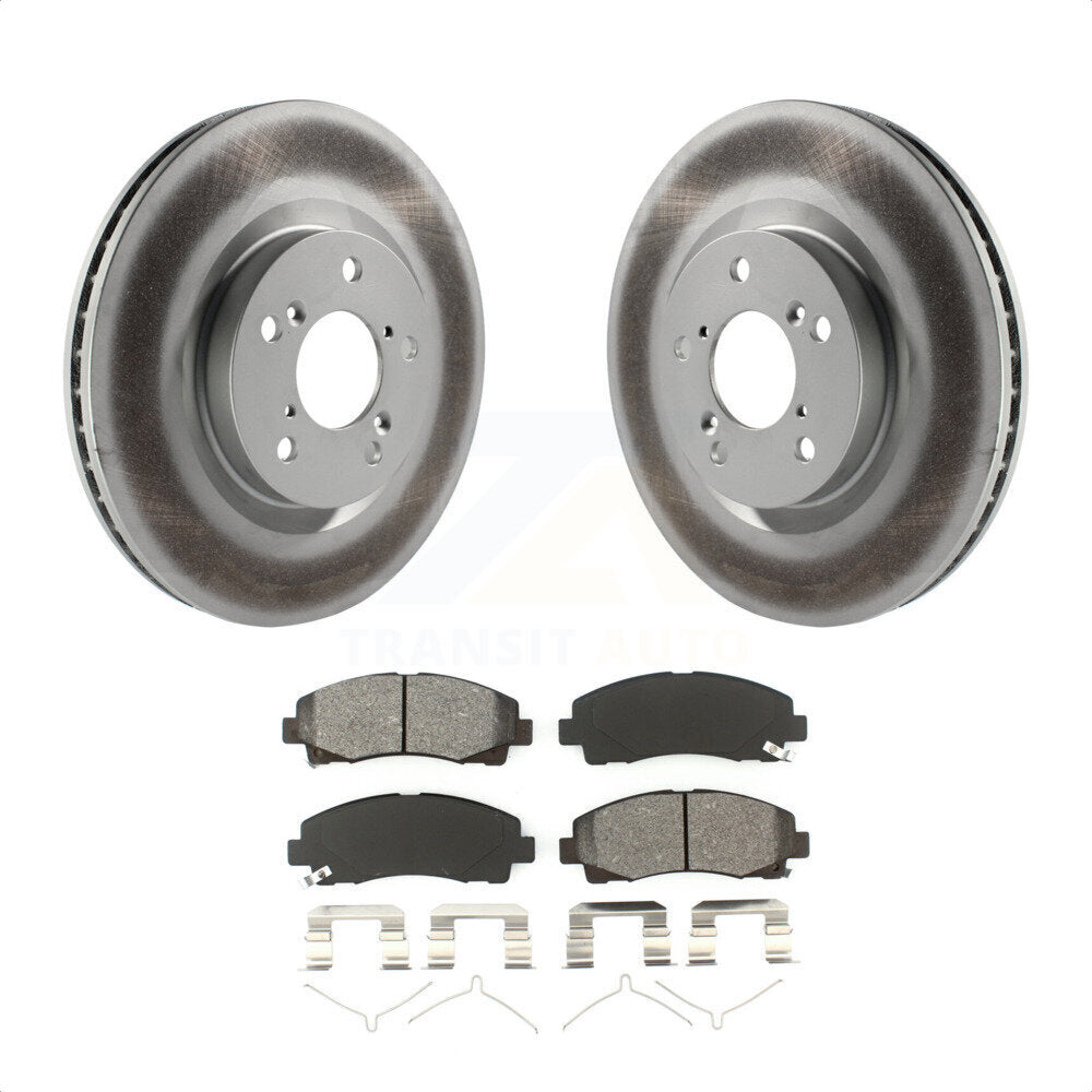 Front Coated Disc Brake Rotors And Semi-Metallic Pads Kit For 2009-2014 Acura TL KGS-100424 by Transit Auto