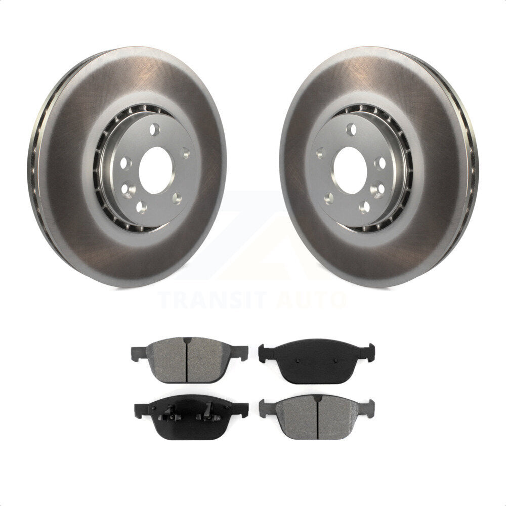 Front Coated Disc Brake Rotors And Semi-Metallic Pads Kit For 2010-2015 Volvo XC60 KGS-100433 by Transit Auto
