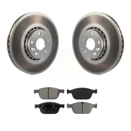 Front Coated Disc Brake Rotors And Semi-Metallic Pads Kit For 2010-2015 Volvo XC60 KGS-100433 by Transit Auto