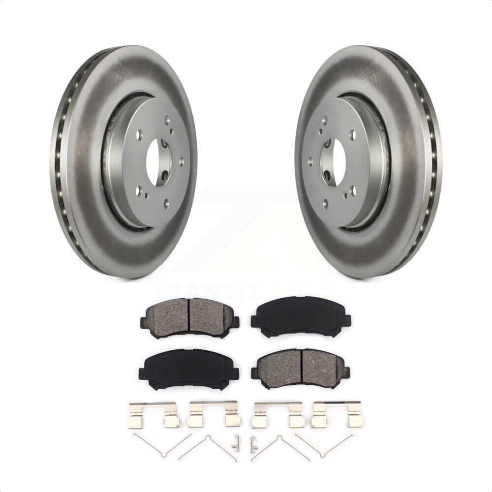 Front Coated Disc Brake Rotors And Semi-Metallic Pads Kit For 2010-2013 Suzuki Kizashi KGS-100443 by Transit Auto