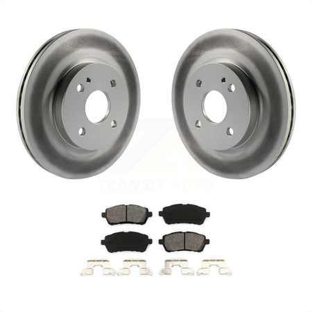 Front Coated Disc Brake Rotors And Semi-Metallic Pads Kit For 2011-2014 Mazda 2 KGS-100446 by Transit Auto