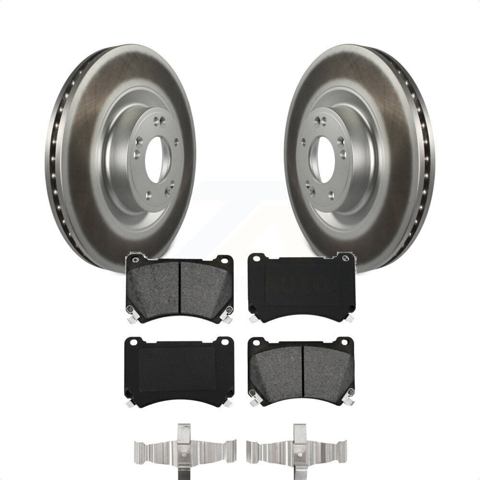 Front Coated Disc Brake Rotors And Semi-Metallic Pads Kit For Hyundai Genesis Equus KGS-100449 by Transit Auto