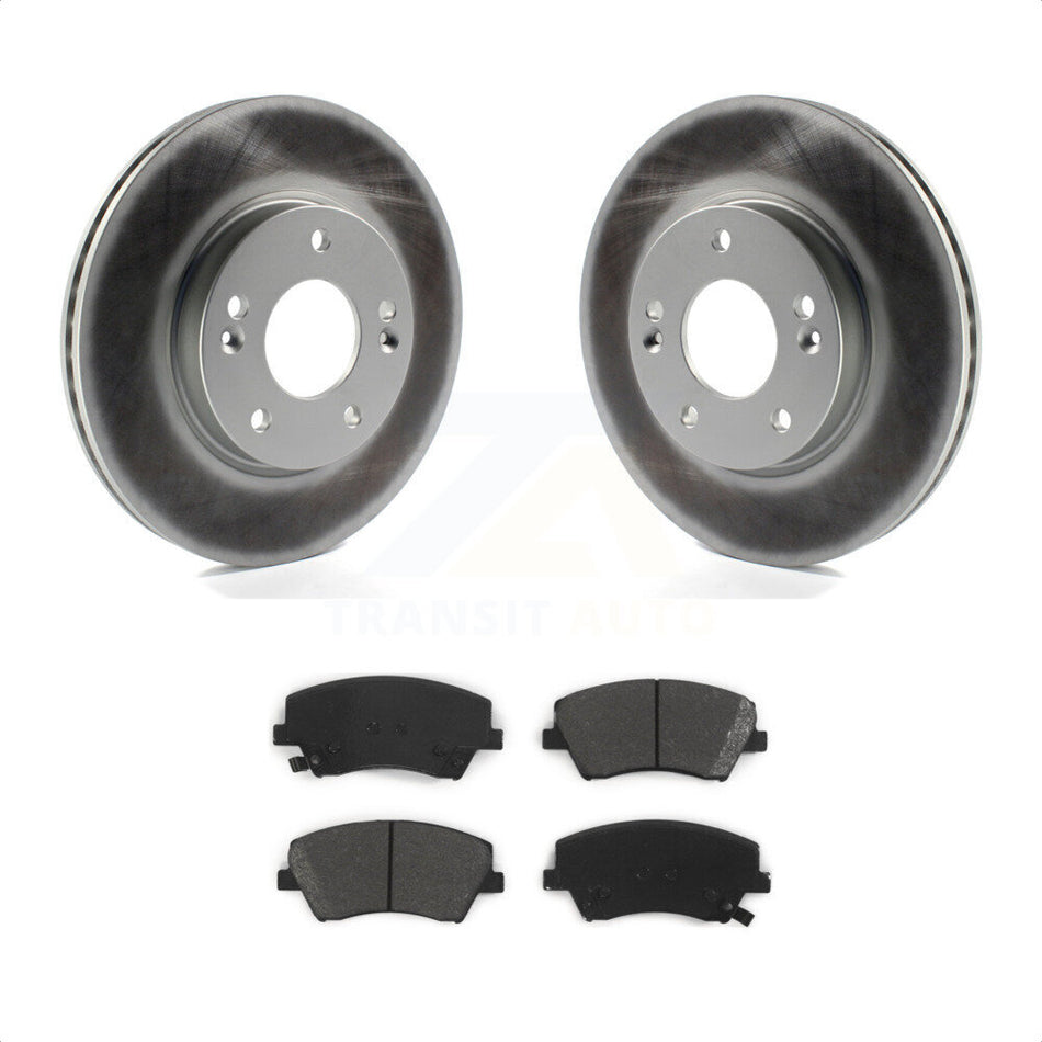 Front Coated Disc Brake Rotors And Semi-Metallic Pads Kit For Hyundai Elantra KGS-100452 by Transit Auto