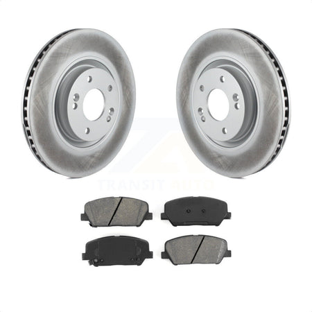 Front Coated Disc Brake Rotors And Semi-Metallic Pads Kit For 2011-2015 Kia Optima 2.0L KGS-100454 by Transit Auto