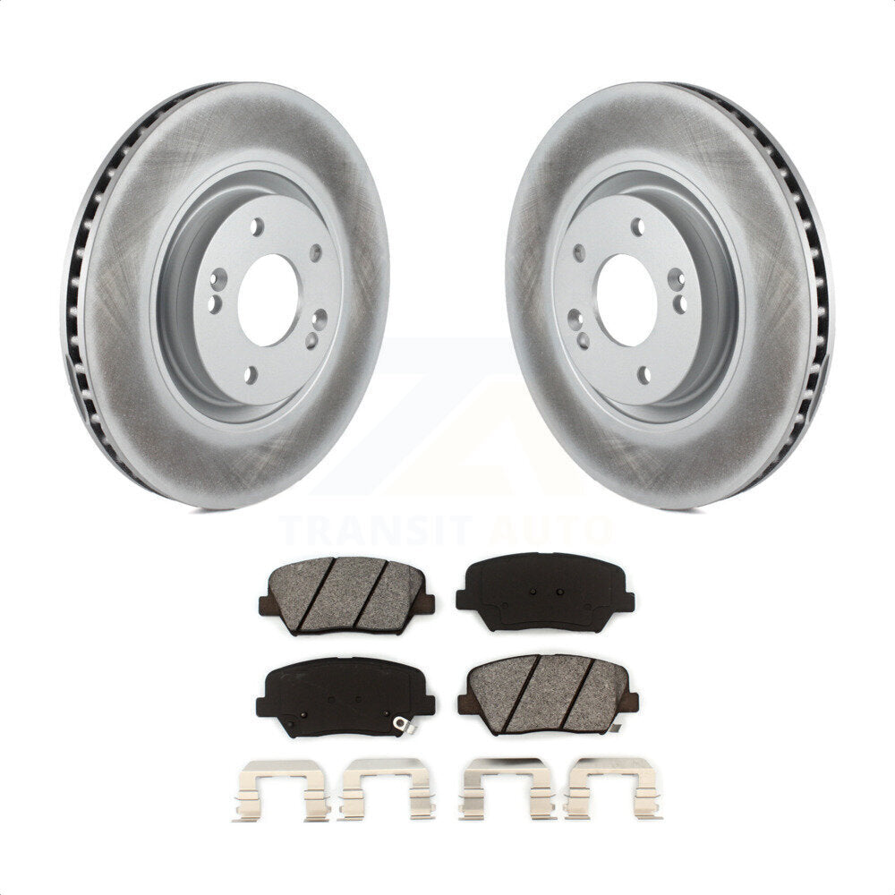 Front Coated Disc Brake Rotors And Semi-Metallic Pads Kit For 2012-2017 Hyundai Azera KGS-100455 by Transit Auto