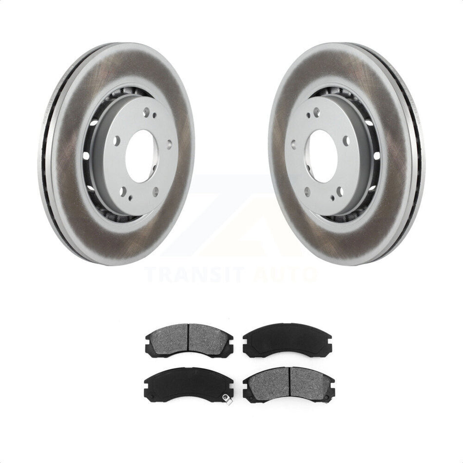 Front Coated Disc Brake Rotors And Semi-Metallic Pads Kit For Mitsubishi Lancer KGS-100459 by Transit Auto