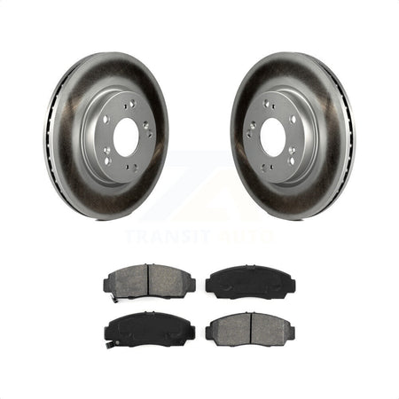 Front Coated Disc Brake Rotors And Semi-Metallic Pads Kit For Honda Civic KGS-100472 by Transit Auto