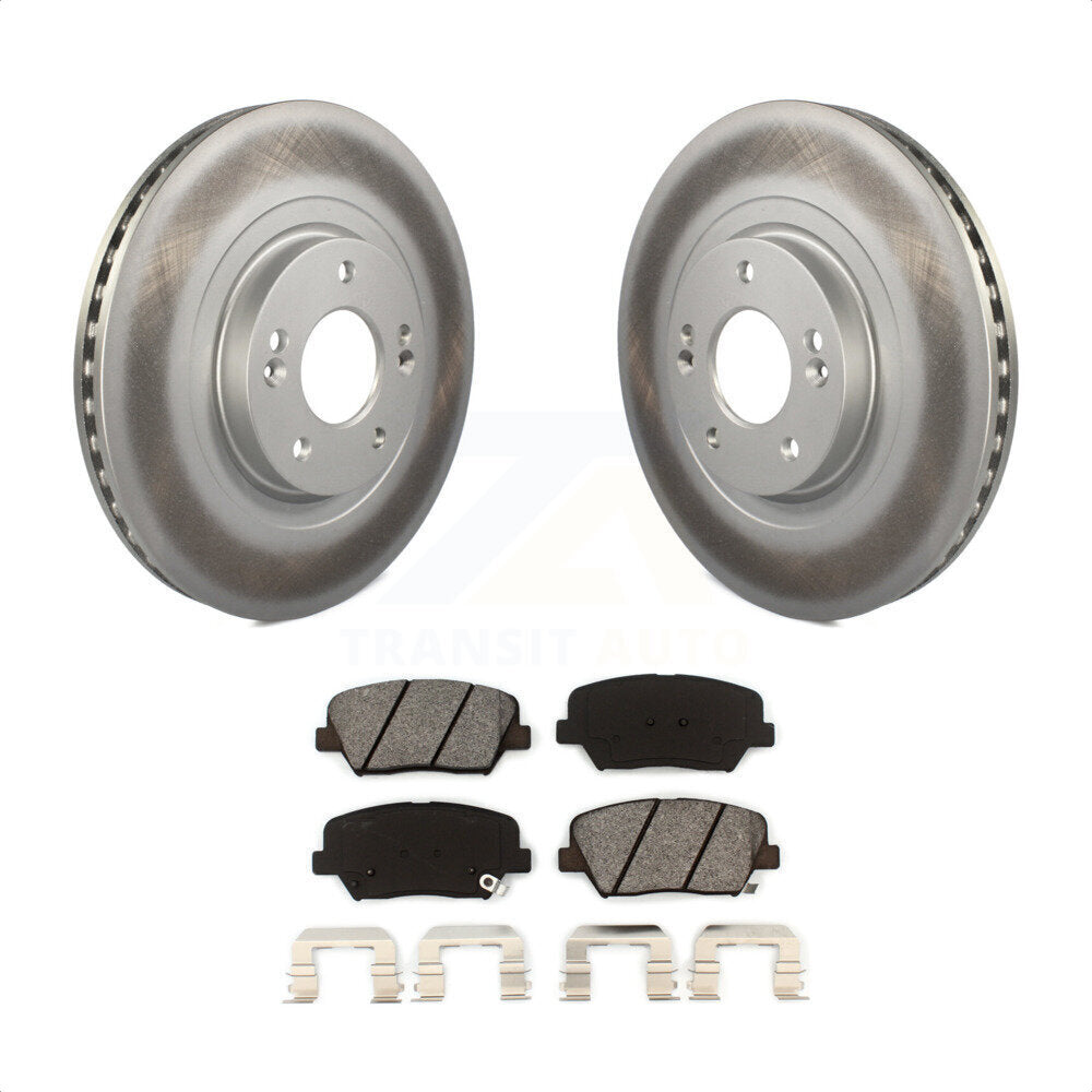 Front Coated Disc Brake Rotors And Semi-Metallic Pads Kit For Hyundai Santa Fe Sport Kia Sorento KGS-100475 by Transit Auto