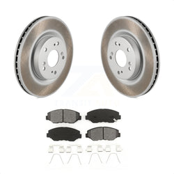 Front Coated Disc Brake Rotors And Semi-Metallic Pads Kit For 2012-2016 Honda CR-V FWD KGS-100482