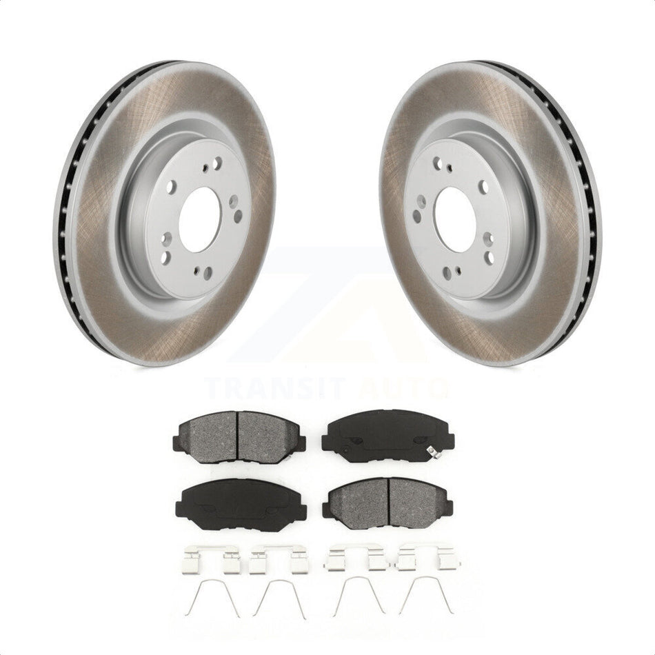 Front Coated Disc Brake Rotors And Semi-Metallic Pads Kit For 2012-2016 Honda CR-V FWD KGS-100482 by Transit Auto