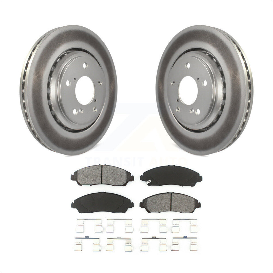 Front Coated Disc Brake Rotors And Semi-Metallic Pads Kit For Honda Pilot Acura MDX Ridgeline KGS-100485 by Transit Auto