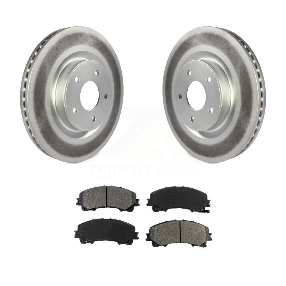 Front Coated Disc Brake Rotors And Semi-Metallic Pads Kit For INFINITI Q50 QX50 Q60 KGS-100487 by Transit Auto