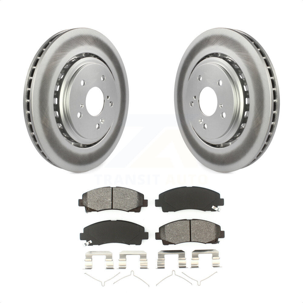 Front Coated Disc Brake Rotors And Semi-Metallic Pads Kit For 2015-2020 Acura TLX KGS-100488 by Transit Auto