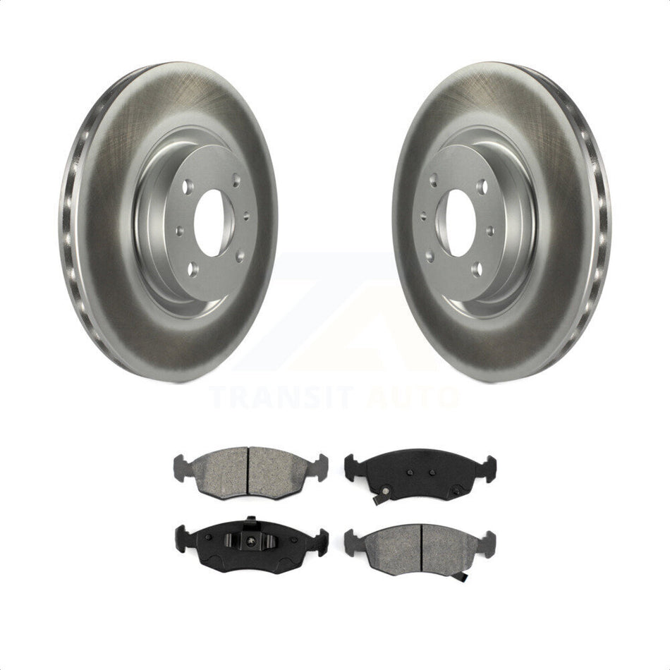 Front Coated Disc Brake Rotors And Semi-Metallic Pads Kit For Fiat 500 KGS-100498 by Transit Auto