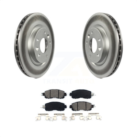 Front Coated Disc Brake Rotors And Semi-Metallic Pads Kit For Nissan LEAF KGS-100500 by Transit Auto