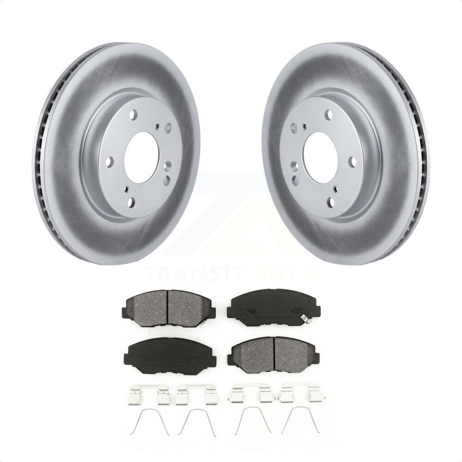 Front Coated Disc Brake Rotors And Semi-Metallic Pads Kit For Honda Civic KGS-100510 by Transit Auto