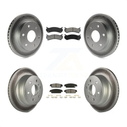 Front Rear Coated Disc Brake Rotors And Semi-Metallic Pads Kit For 2007 Chevrolet Silverado 1500 rear brakes KGS-100546