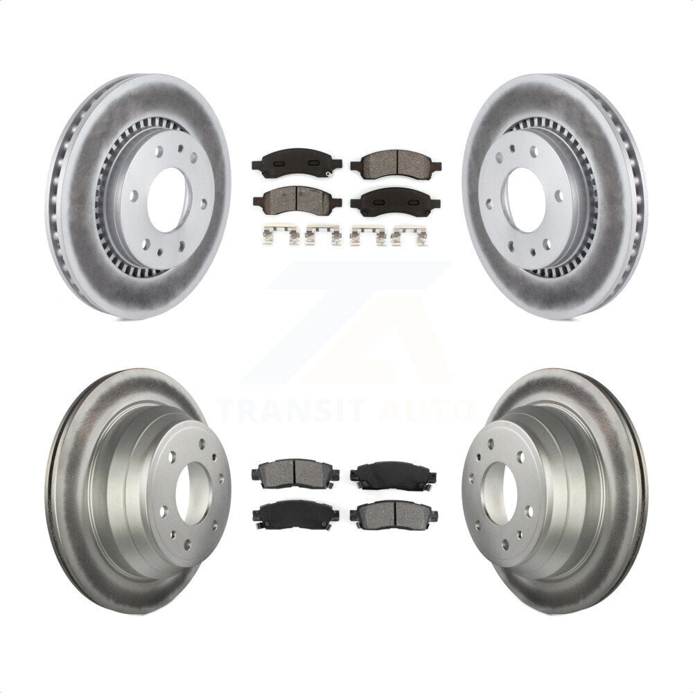 Front Rear Coated Disc Brake Rotors And Semi-Metallic Pads Kit For Chevrolet Trailblazer GMC Envoy Buick Rainier Isuzu Ascender KGS-100577 by Transit Auto