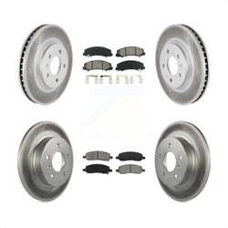 Front Rear Coated Disc Brake Rotors And Semi-Metallic Pads Kit For Buick Lucerne KGS-100582
