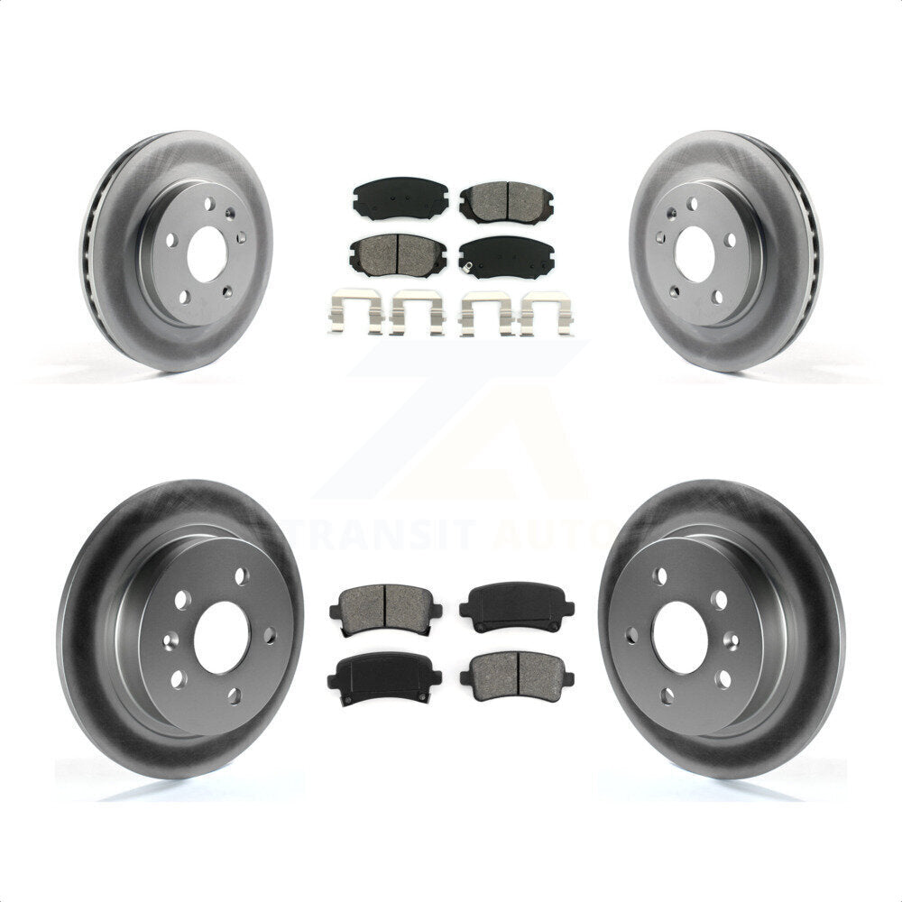 Front Rear Coated Disc Brake Rotors And Semi-Metallic Pads Kit For Chevrolet Malibu Limited KGS-100595 by Transit Auto