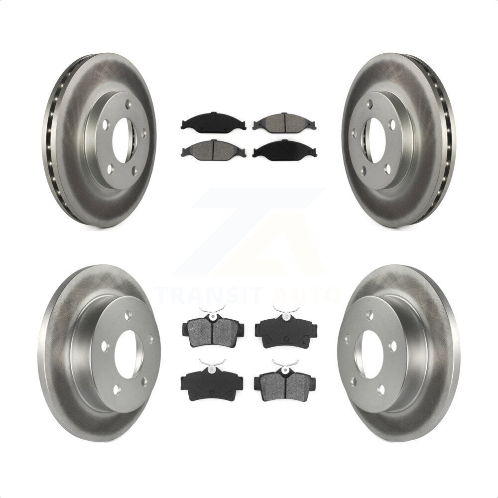 Front Rear Coated Disc Brake Rotors And Semi-Metallic Pads Kit For Ford Mustang KGS-100600 by Transit Auto