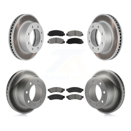 Front Rear Coated Disc Brake Rotors And Semi-Metallic Pads Kit For 2008-2009 Ford F-250 Super Duty 4WD KGS-100623 by Transit Auto