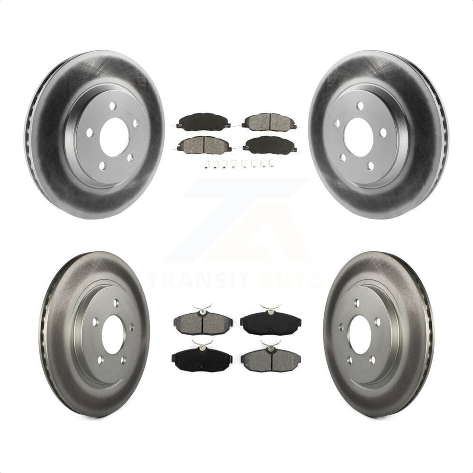 Front Rear Coated Disc Brake Rotors And Semi-Metallic Pads Kit For Ford Mustang KGS-100632 by Transit Auto