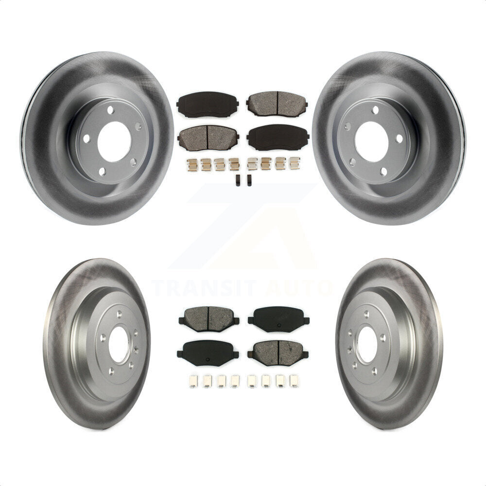 Front Rear Coated Disc Brake Rotors And Semi-Metallic Pads Kit For Ford Edge Lincoln MKX KGS-100643 by Transit Auto