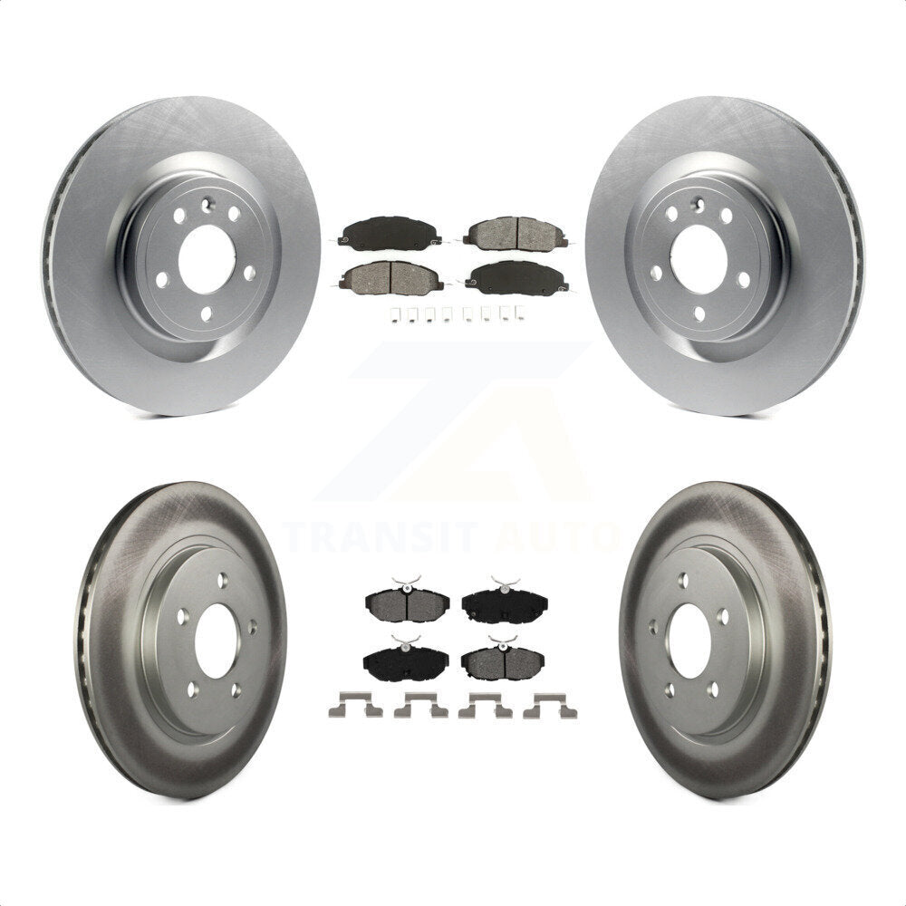 Front Rear Coated Disc Brake Rotors And Semi-Metallic Pads Kit For Ford Mustang KGS-100655 by Transit Auto