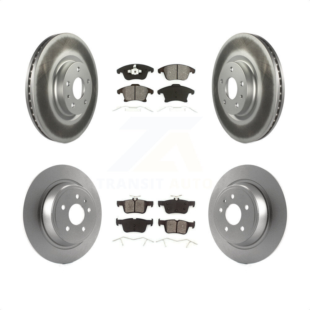 Front Rear Coated Disc Brake Rotors And Semi-Metallic Pads Kit For Ford Fusion Lincoln MKZ KGS-100662 by Transit Auto